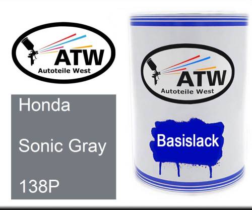 Honda, Sonic Gray, 138P: 500ml Lackdose, von ATW Autoteile West.